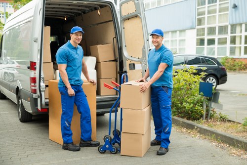 Professional moving truck interior showcasing safety features